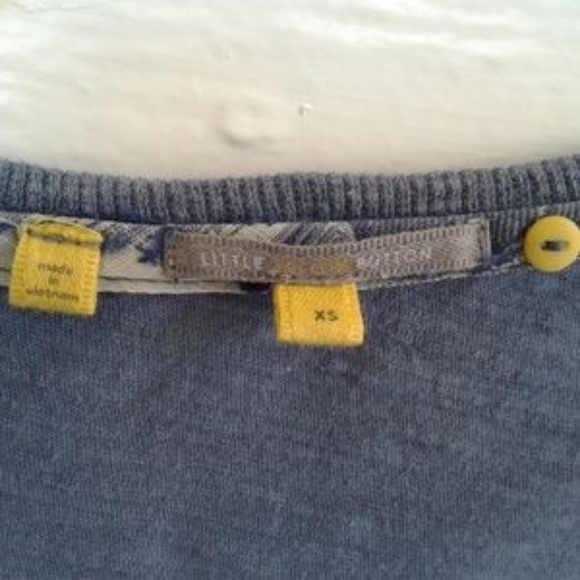 Anthropologie Little Yellow Button Blue Top XS - Picture 8 of 8